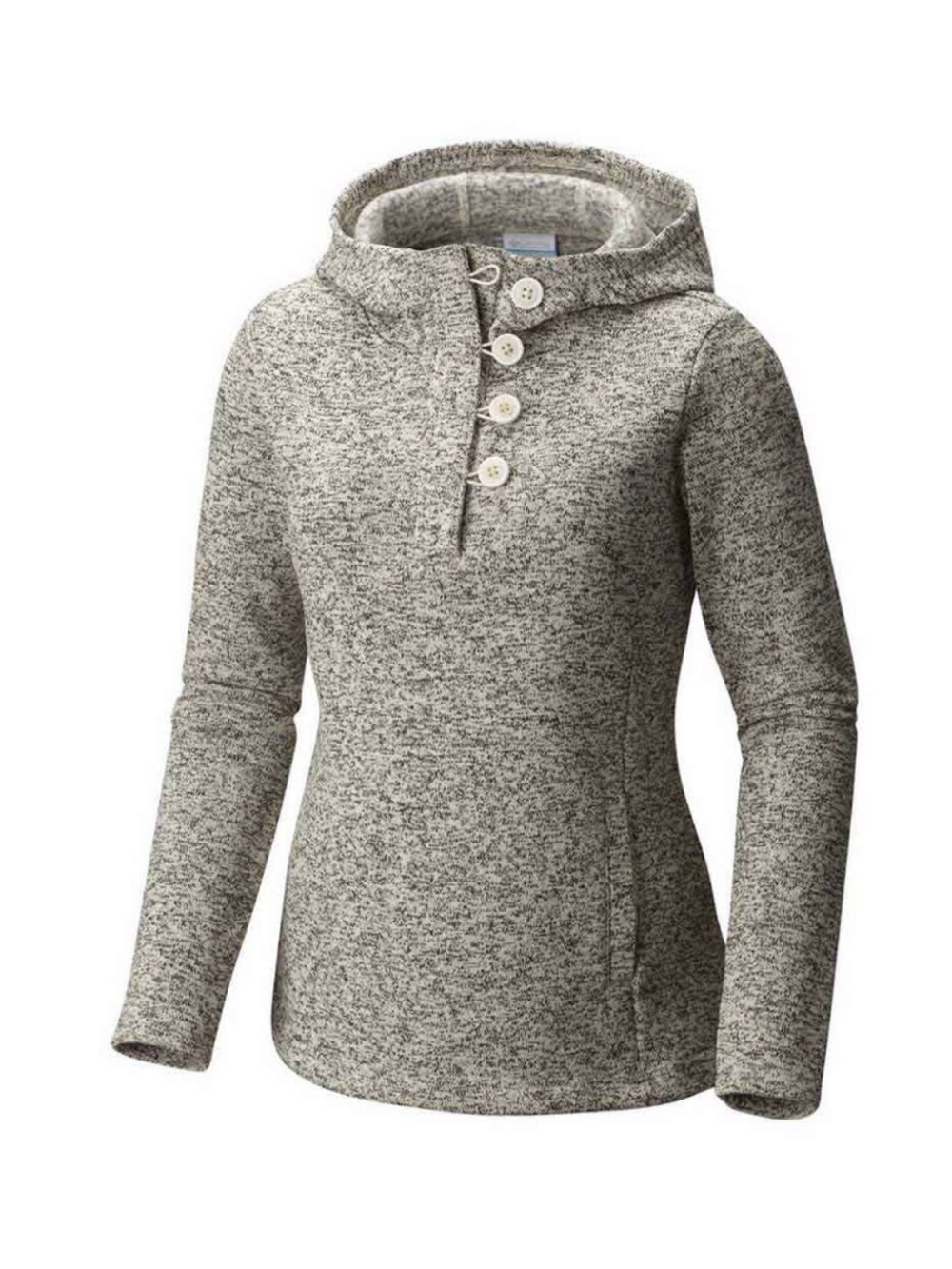 Columbia Women's Darling Days Heather Gray Button-Front Hooded Pullover